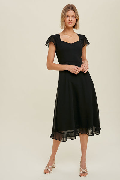 Willow Black Midi Dress