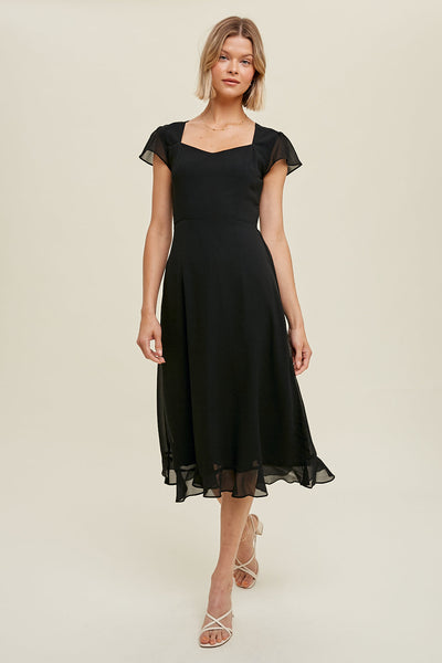 Willow Black Midi Dress