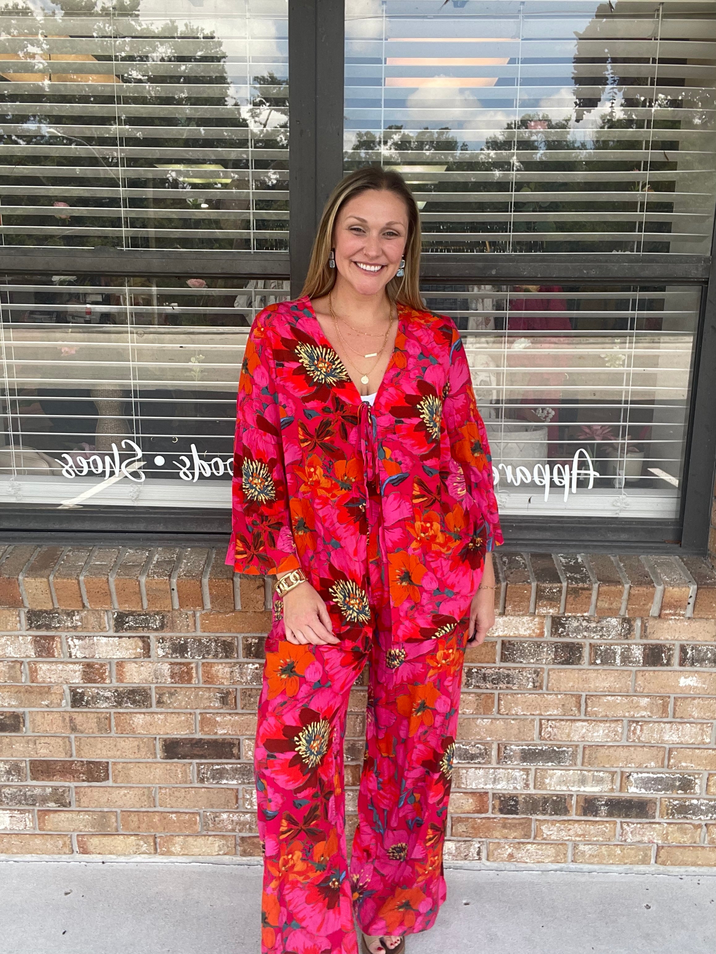 Electric Bloom Tie Top