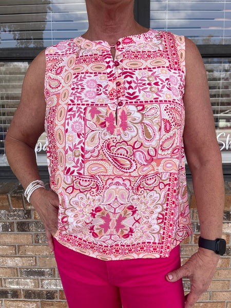 Paisley Pink Top