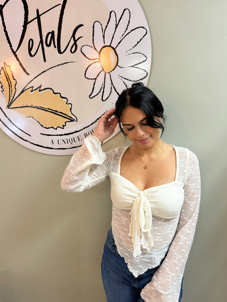 Lacey Cream Top