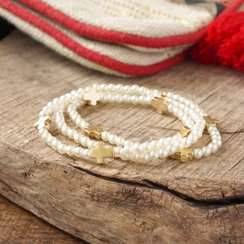 Cross Bracelet Pearls