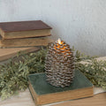 6" MOVING FLAME PINECONE CANDLE