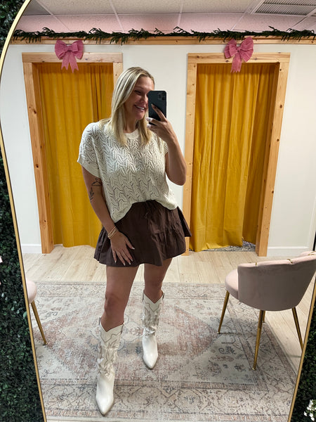 Espresso Tiered Skort