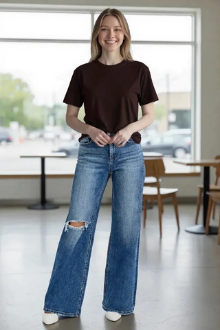 Dark Driftwood Wide Jeans