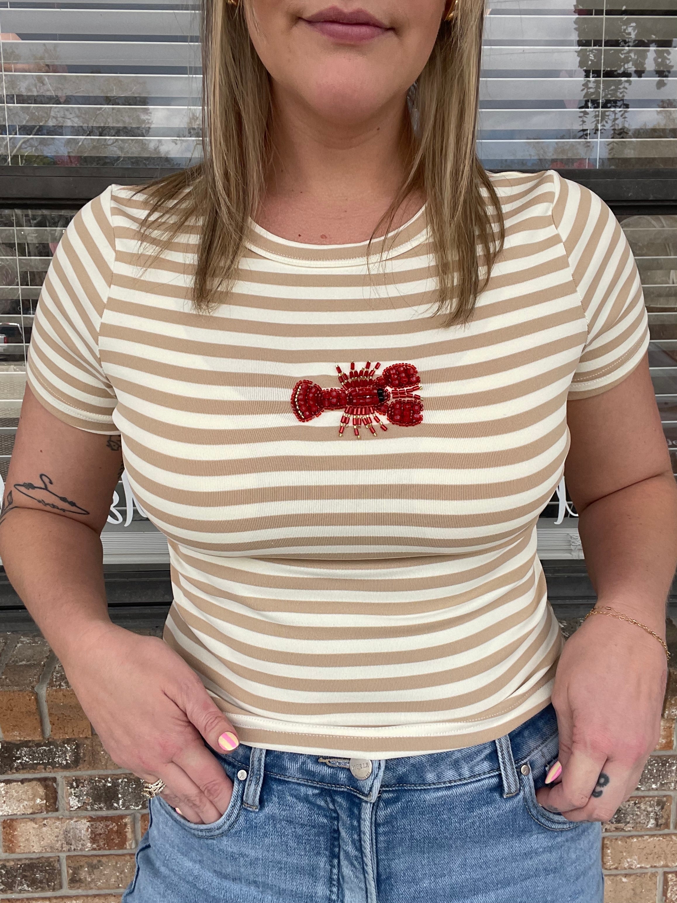 Ginny Lobster Beaded Tee