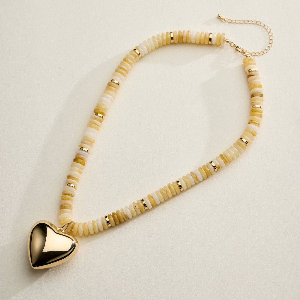 Heart Pendant Beaded Necklace