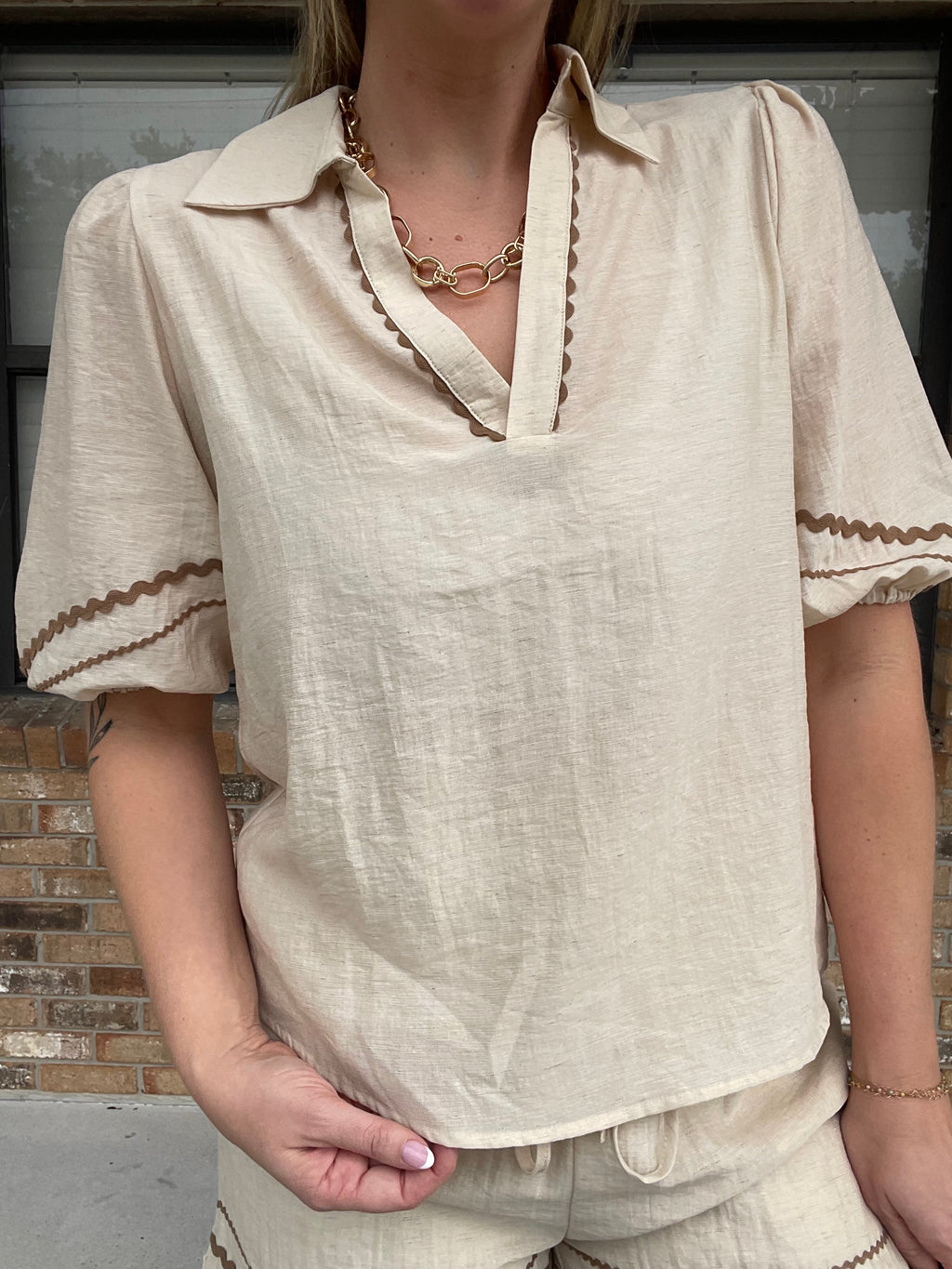 Autumn Stroll Linen Blouse
