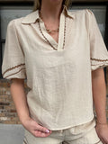 Autumn Stroll Linen Blouse