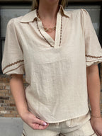 Autumn Stroll Linen Blouse