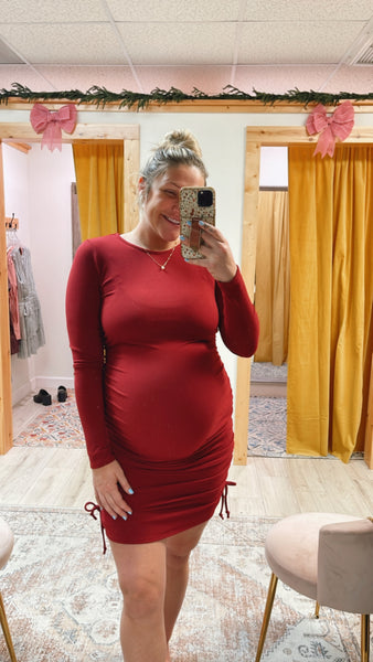 Burgundy Maternity Dress