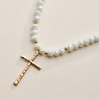 Ivory Cross Beaded Necklace