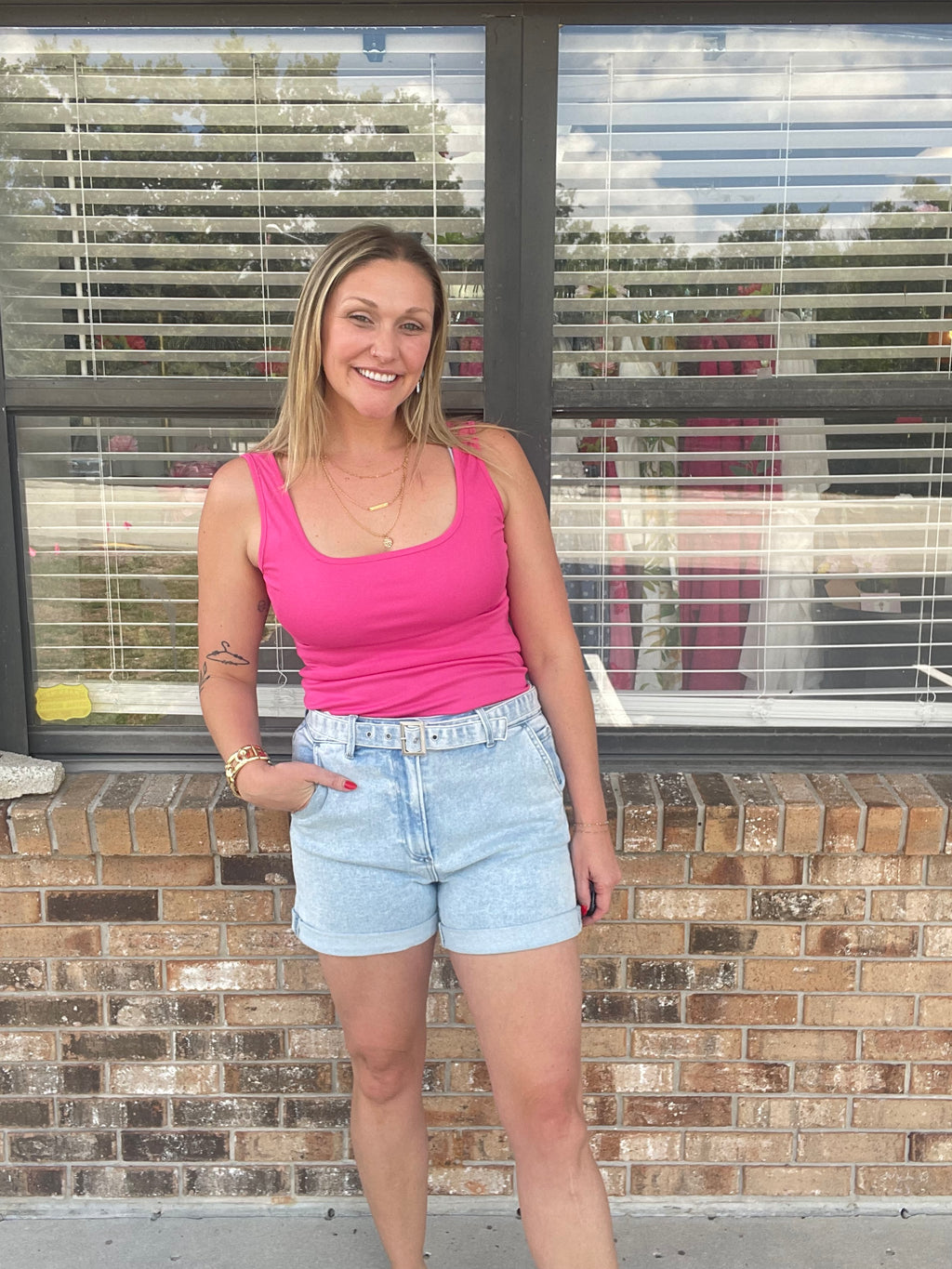 Belted Roll Up Shorts