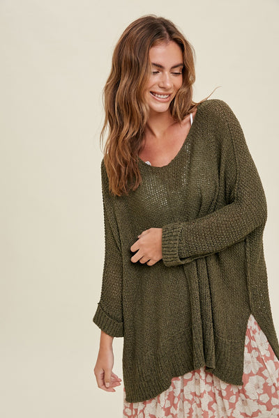 Judy's Olive Knit Sweater