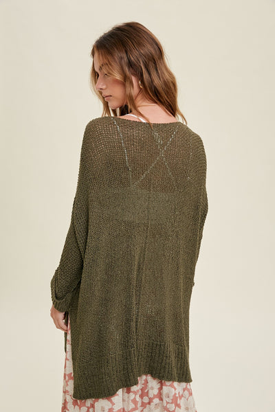 Judy's Olive Knit Sweater