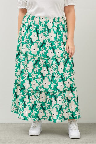 Abstract Floral Skirt