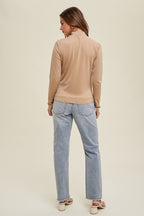 Almond Mock Neck Top