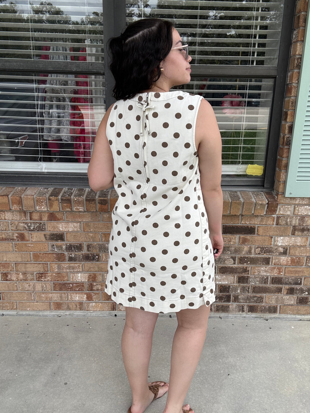 Mocha Dot Mini Dress