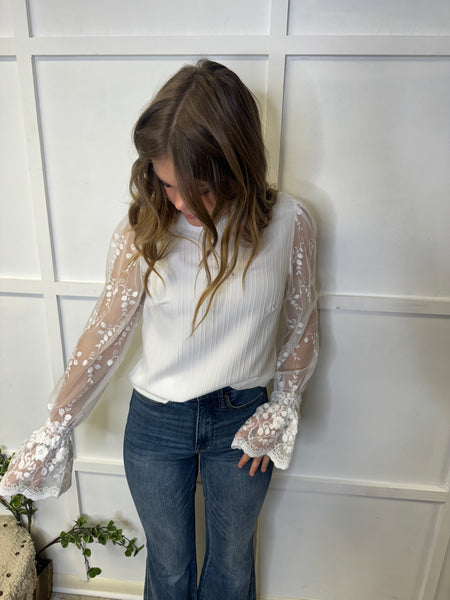 Beatrice Lace Sleeve Blouse