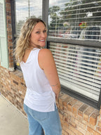 White Crepe Tank