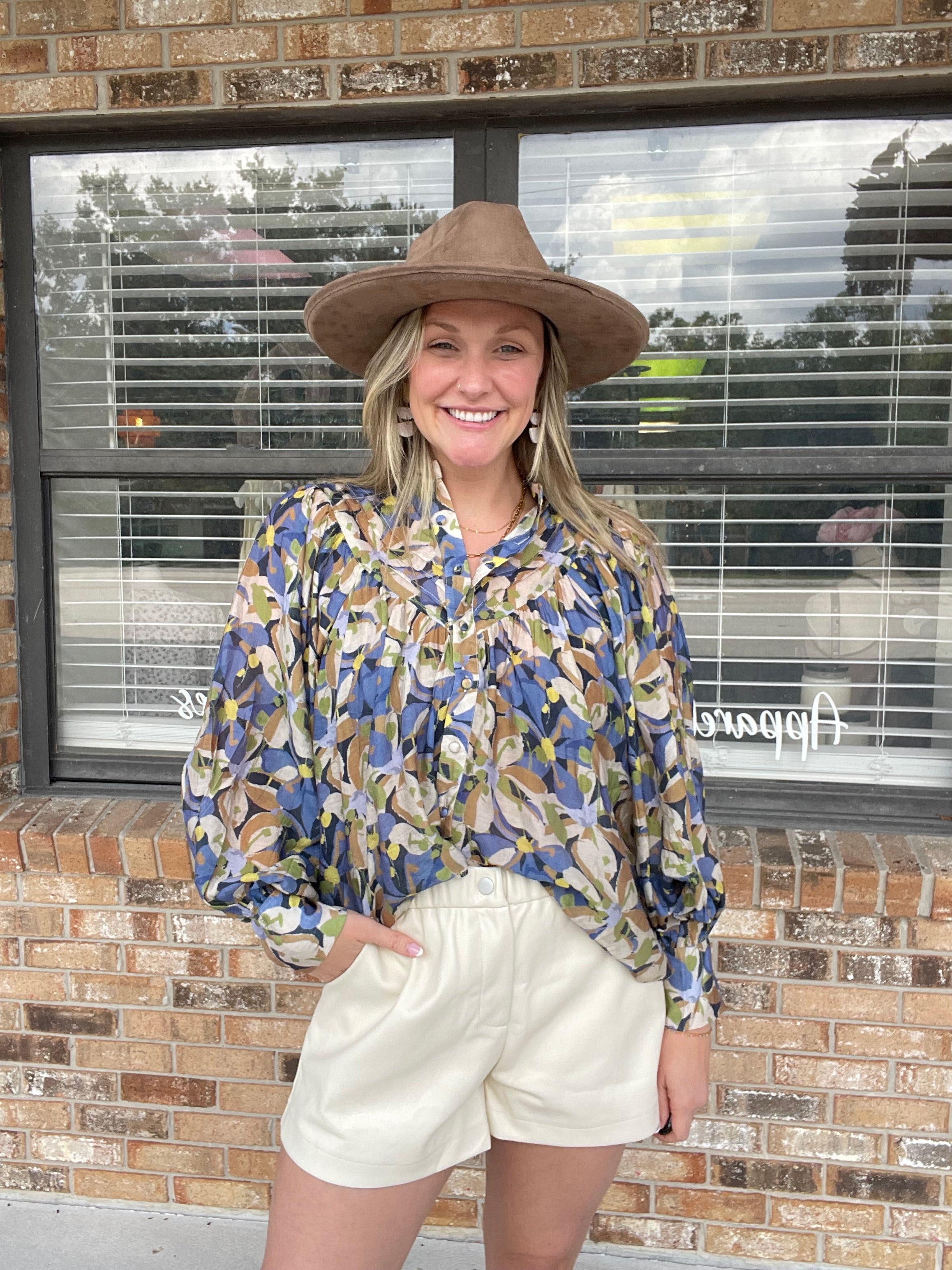 Blue Meadow Floral Blouse