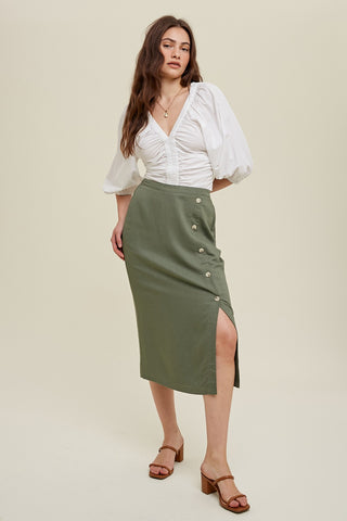 Chloe Linen Midi Skirt
