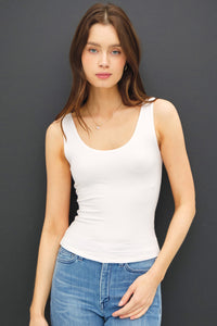 Basic Scoop White Tank