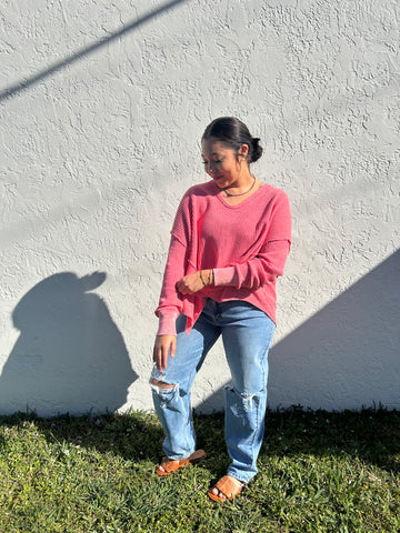 Blush Breeze Knit Sweater