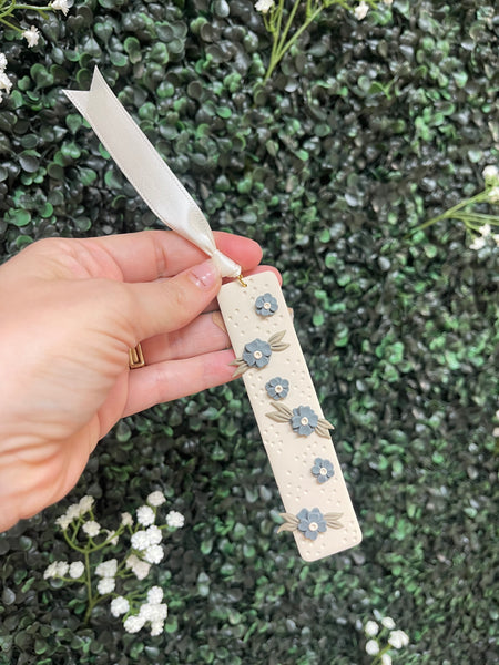 Blue Floral Bookmark