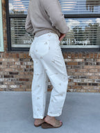 Ivory Garden Barrel Jeans