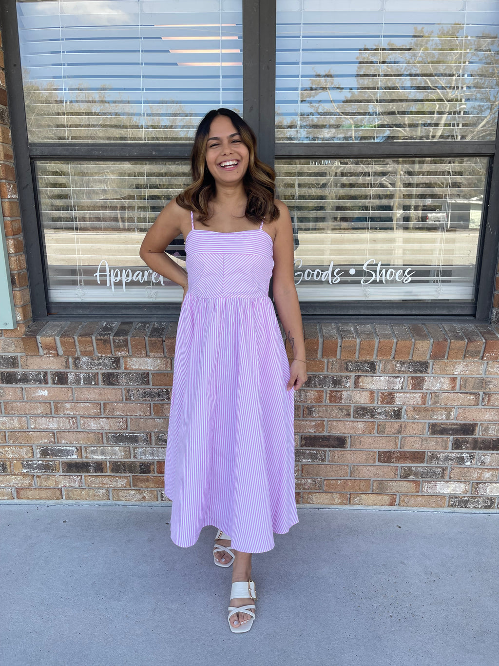 Polly Pink Striped Dress