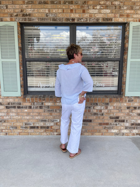 Baby Blue Stripe Blouse