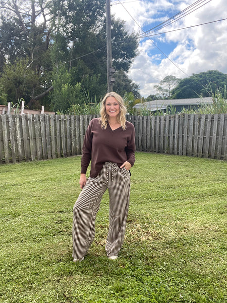 Chestnut Check Trousers