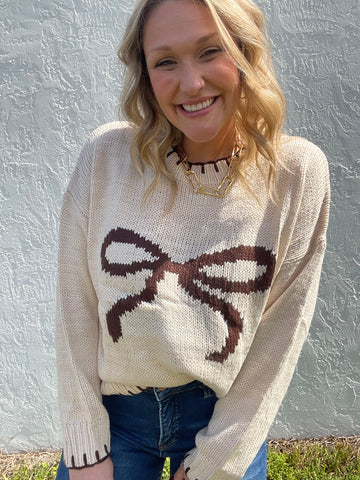 Cinnamon Bow Sweater