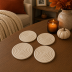 Brown White Dashes-4pk Coasters