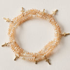 Cross Gold Charm Bracelet Stack Set