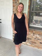 Black Basic Swing Dress