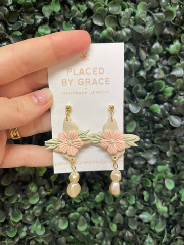 Butterfly Cream Earrings