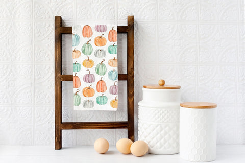 Colorful Pumpkin Tea Towel