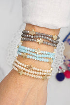 Cross Bracelet Grey Stack