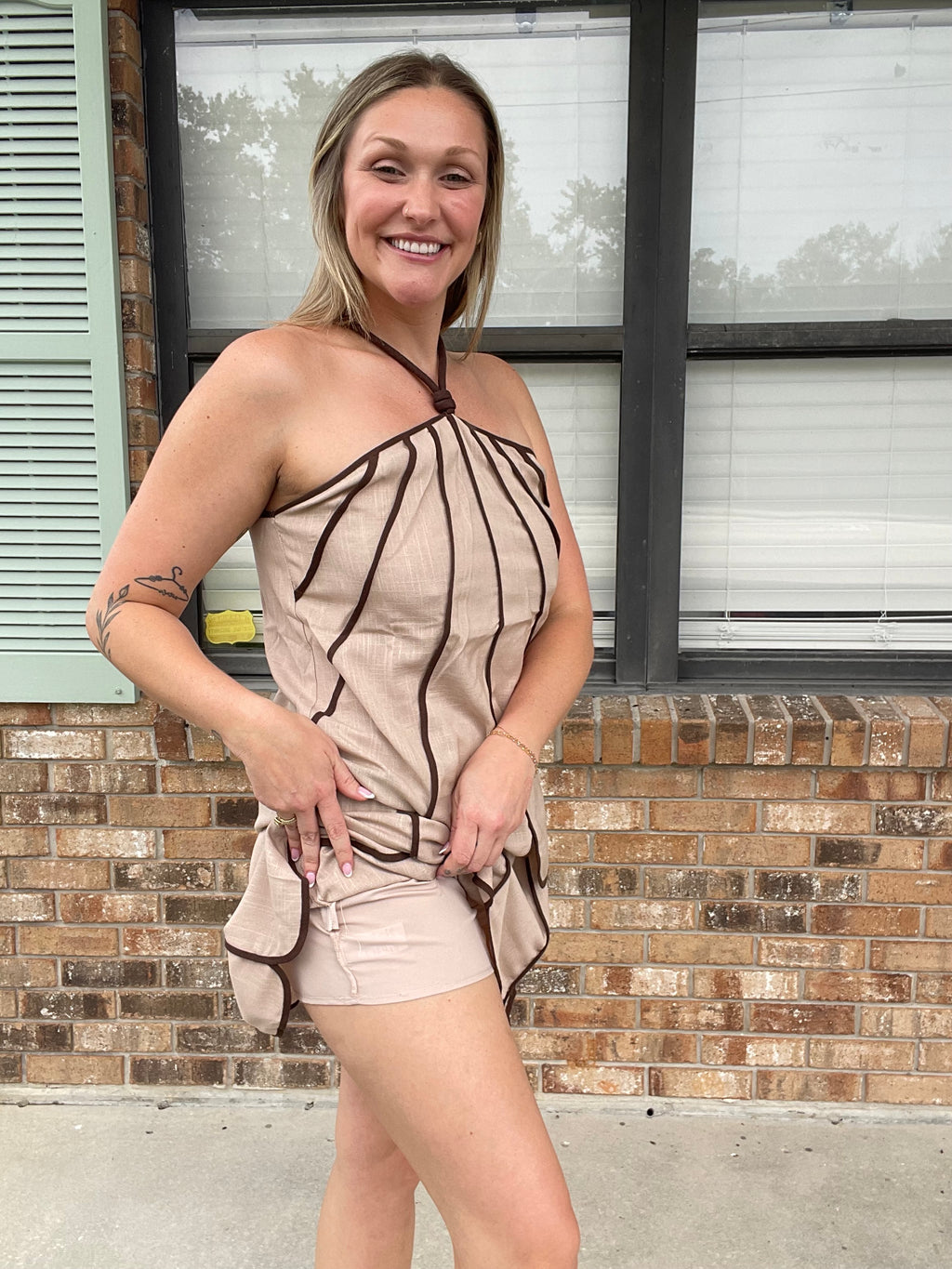 Toasted Taupe Linen Skort