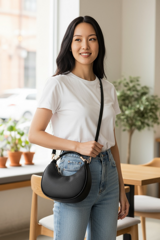 Black Half-Moon Purse