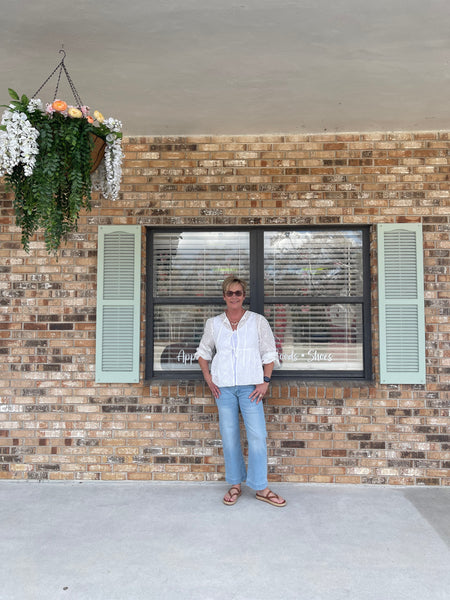 Light Denim Cropped Wide Leg