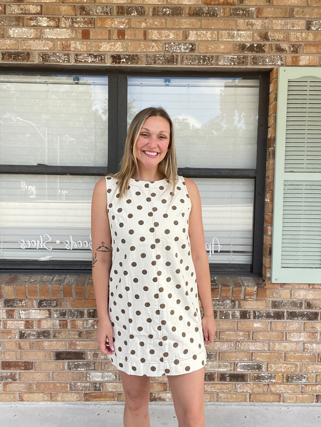 Mocha Dot Mini Dress