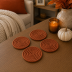 Brown White Dashes-4pk Coasters