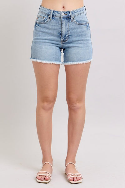 Light Destroyed Denim Shorts