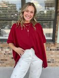 Sangria Red Oversized Top