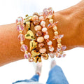Peach Ribbon Bracelet Stack
