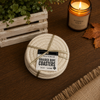 Brown White Dashes-4pk Coasters