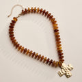Brown Cross Pendant Necklace